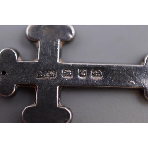 52 - Hallmarked Silver Cross Pendant on Chain