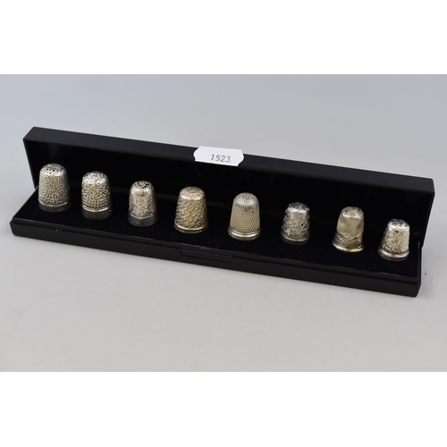 55 - Selection of 8 Sterling Silver Thimbles