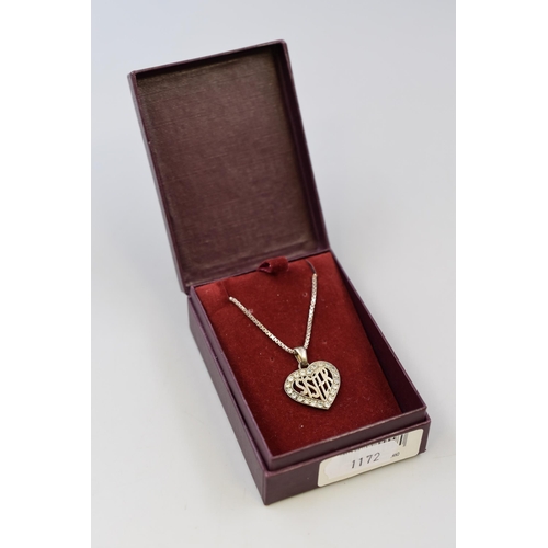 65 - Silver 925 Sister Pendant Necklace Complete with Presentation Box