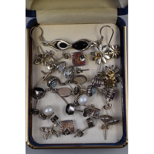 91 - Thirteen Pairs of 925. Silver Earrings