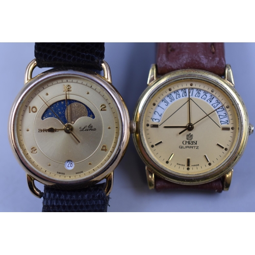 97 - Two Vintage Gent's Quartz Watches To Include Christ, And Breil La Lune