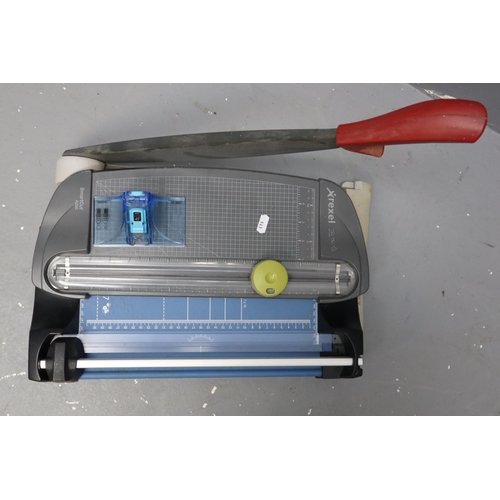 730 - Three Office Paper Cutters/Guillotines, With Mat Cutter