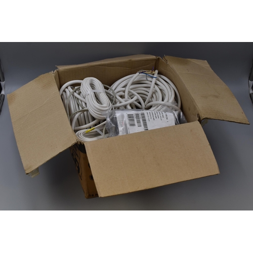 745 - Box of As New DIY Cable lengths to include Two Core, Seven Core and others