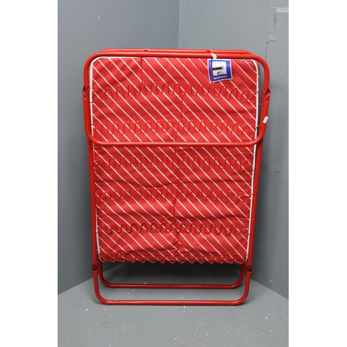 758 - Red Metal Frame Folding Cramp Bed Approx 75