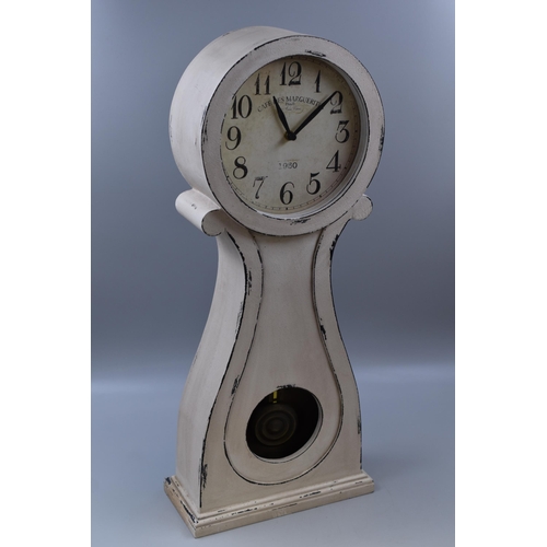 329 - An Antique French Style 'Cafe Des Marguerites' Mantle Clock, Approx 23