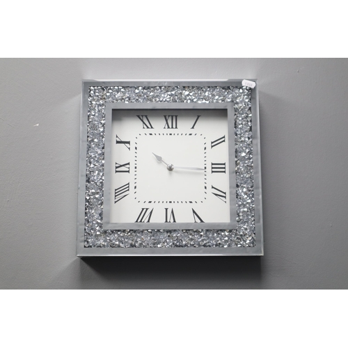 337 - Diamante Encrusted Wall Clock with Quartz Movement approx 13