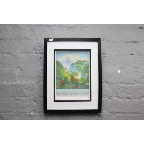 370 - A Signed Framed and Glazed Print Depicting The Lion's Head Cheddar Gorge, Approx 17