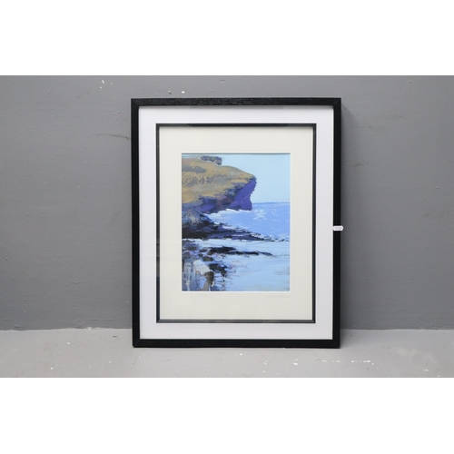 381 - A Signed Les Murdoch Framed and Glazed Print, Marwick Head. Approx 25