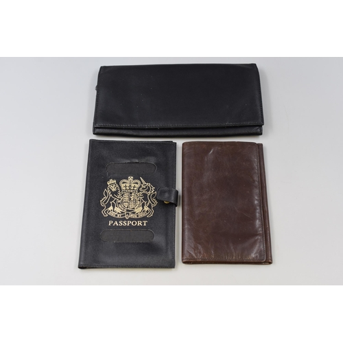 439 - Three Vintage Leather Passport/Document Wallets