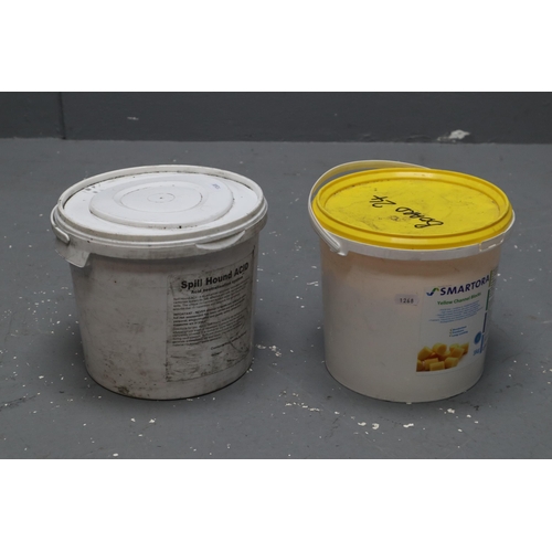 691 - Two Tubs of Industrial Use Chemicals to include Yellow Fresh Smell Toilet Blocks and a Full Tub of C... 