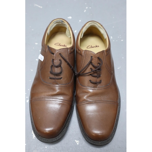 713 - Three Pairs of Gents Leather Shoes To Include Grenson Boots, Clarks (Size 9 1/2), And Thomas Cribb. ... 