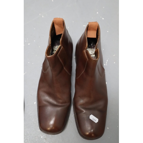 713 - Three Pairs of Gents Leather Shoes To Include Grenson Boots, Clarks (Size 9 1/2), And Thomas Cribb. ... 