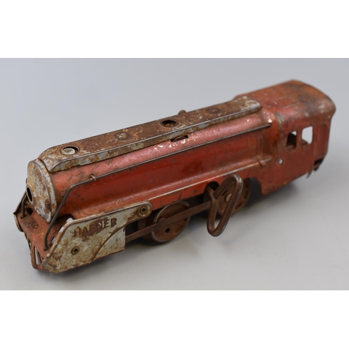 227 - A Vintage Hafner Tinplate Train Clockwork Toy, Approx 8