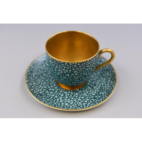 238 - Cased Set of Royal Worcester Coffee Cups and Saucers in the Demitasse Shagreen Pattern Circa 1930