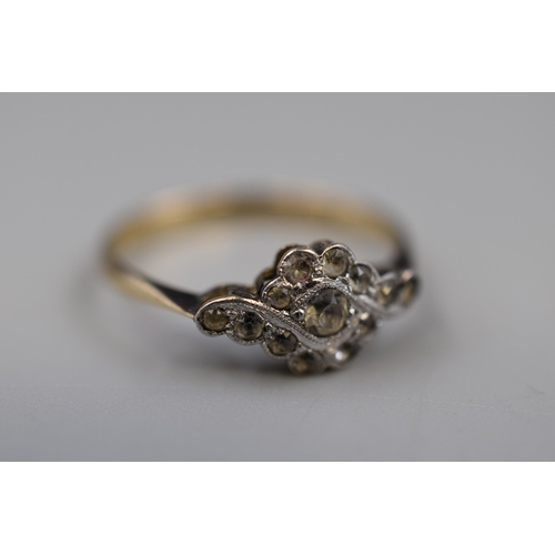 2 - Gold 9ct Cluster Ring (Size O)