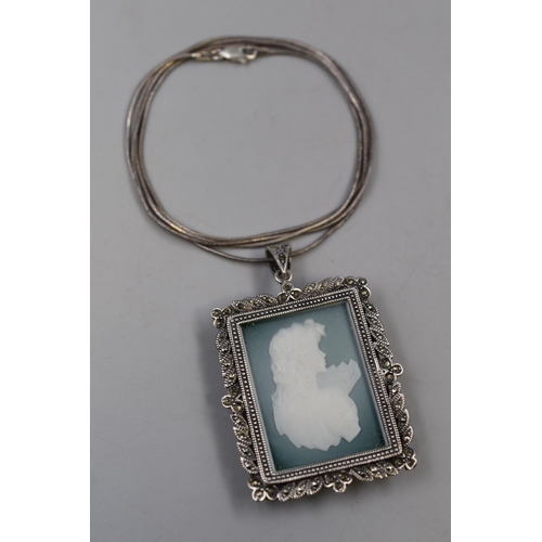 9 - Silver 925 Necklace with Large (6cm x 4cm) Pendant