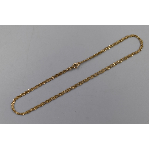 17 - A 9ct Gold Rope Necklace Chain, 18