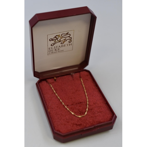 17 - A 9ct Gold Rope Necklace Chain, 18