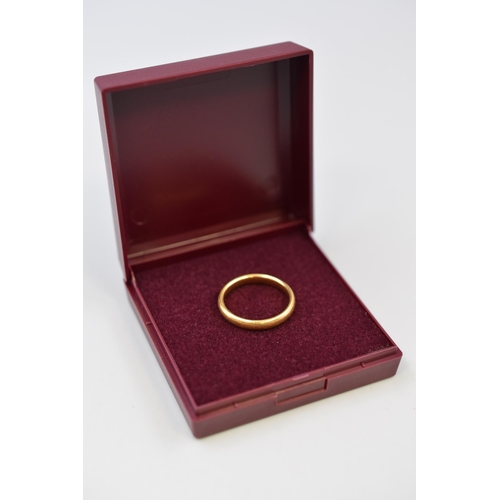 20 - Hallmarked Birmingham 22ct Gold Band Ring (Size O)