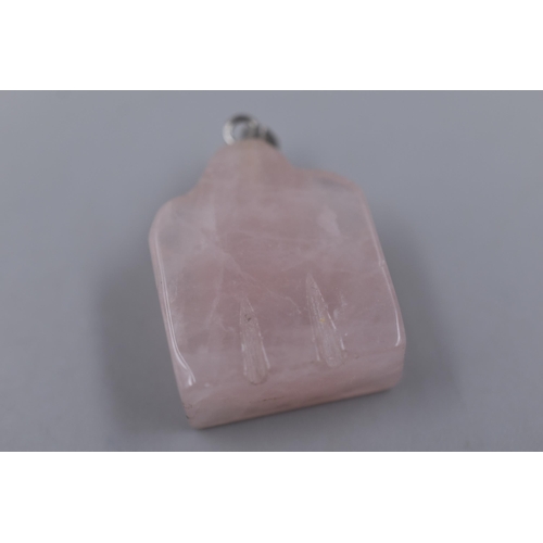 38 - Rose Quartz Buddha Pendant