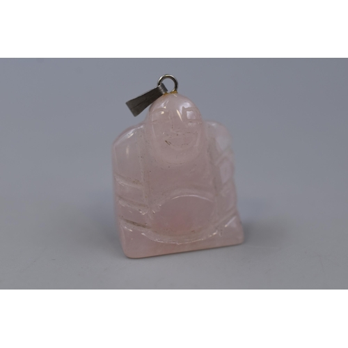 38 - Rose Quartz Buddha Pendant