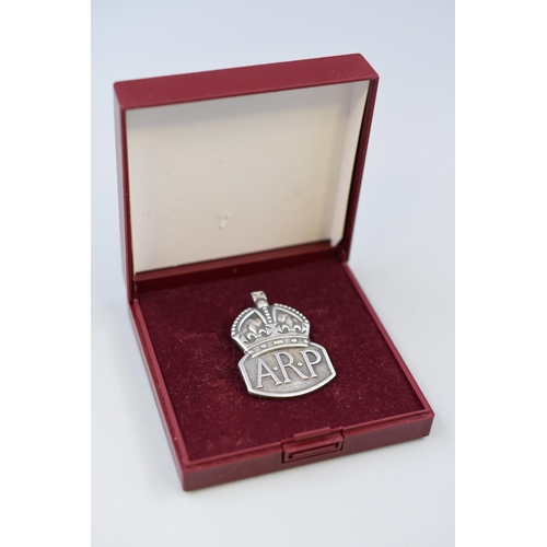 44 - Hallmarked London Silver ARP Badge