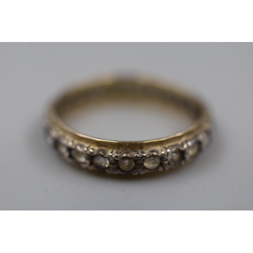 49 - Silver & 9C Gold Ring, Size Q