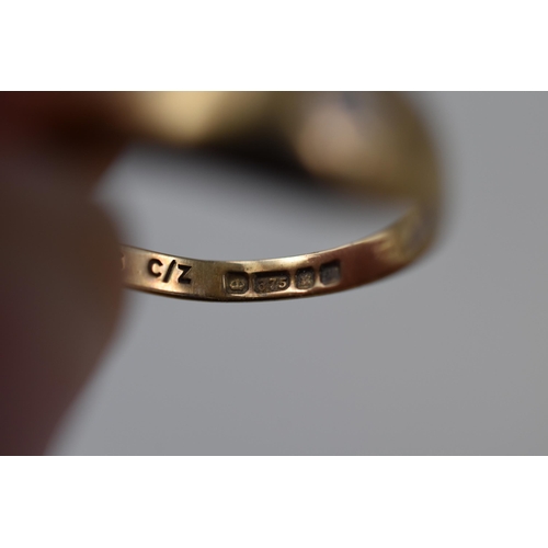 51 - Hallmarked 375 Gold Ring, Size G