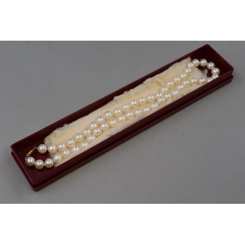 57 - Necklace with Faux Pearls and 14K Gold Clasp