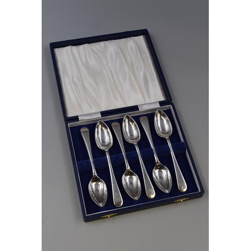 65 - Set of Silver Plated Tea Spoons complete with W Monogram and Presentation Case