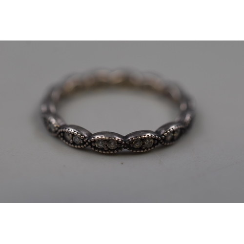 71 - Pandora 925 Silver Entwined Ring (Size 12E / O 1/2)