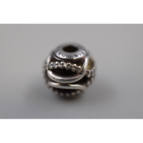 79 - Pandora 925 Patterned Ball Charm Complete in Presentation Box