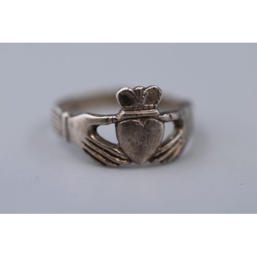 83 - Silver 925 Claddagh Ring, Size R