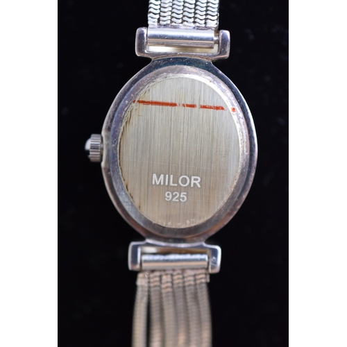 105 - Milor Precious Time Ladies Watch, 925 Silver, Complete in Presentation Box