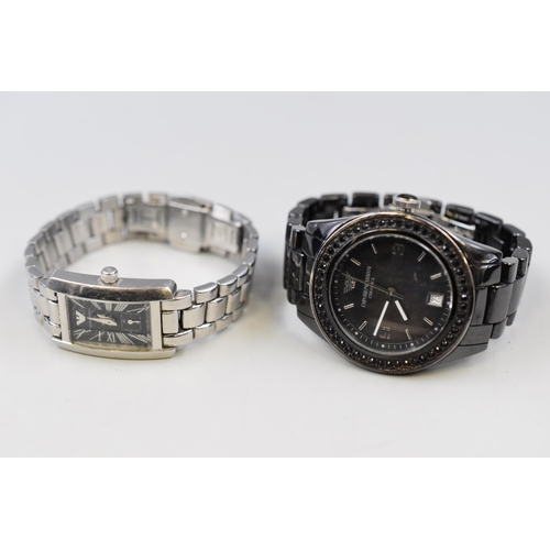 106 - Two Emporio Armani Designer Quartz Watches To Include Ceramica, And Other. Both Working and With Pre... 