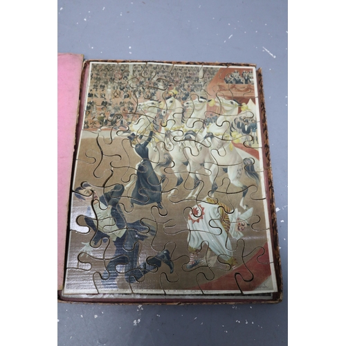 492 - An Antique Victorian/Early 20th Century Wooden Reversible Jigsaw (Complete In Box), Depicts Summer J... 