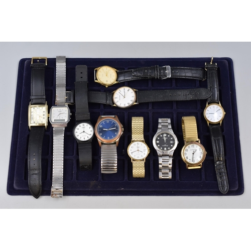 108 - Selection of Men's Spares and Repairs Watches to Include Rotary, Casio, Accurist and More