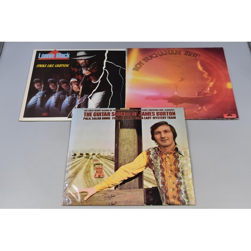 502 - Three Blues Rock Vinyl LP's, The Guitar Sounds of James Burton ( AMLS 64293 Stereo ) A&M Record ... 