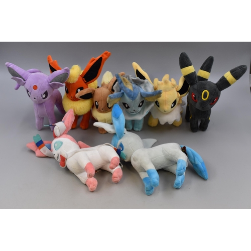 518 - Selection of Pokemon Eevee Plush Toys (Missing Leafeon)