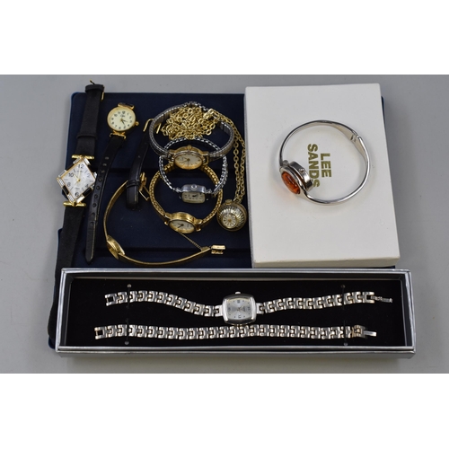 128 - A Selection of Various Ladies Designer Watches To Include Sekonda, Arugo 17 Jewels Pendant Watch, Le... 