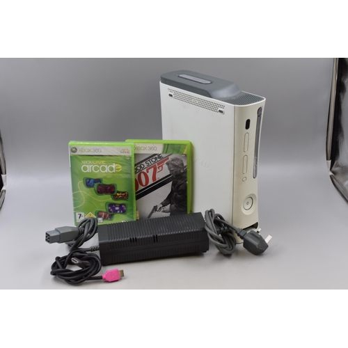 544 - Xbox 360 Console with 007 Blood Stone and xbox Live Arcade (Powers On When Tested)