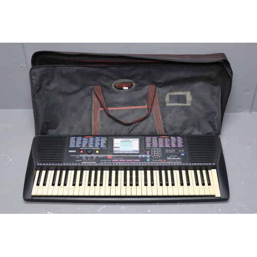 444 - Yamaha keyboard in carry bag (working when tested, last C key is snapped but still makes sound) as f... 