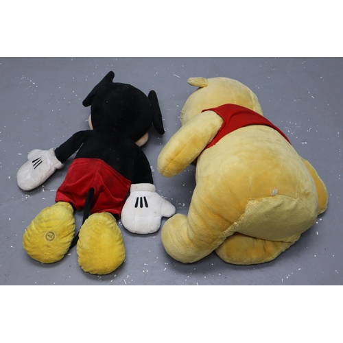 582 - Large Winnie The Pooh and Mickey Mouse Teddies (Largest 26