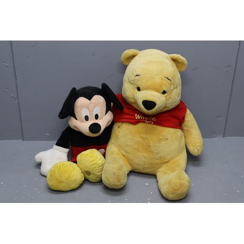 582 - Large Winnie The Pooh and Mickey Mouse Teddies (Largest 26