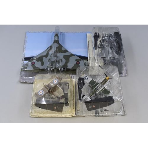 448 - Four Collectable RAF Model Planes to Include Avro Vulcan B Mk 2 - 2008, Royal Aircraft Factory SE5a ... 