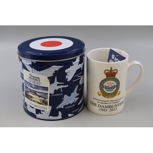 453 - Royal Air Force Fine China Mug in Tin and Three Collectable RAF Model Planes to Include Supermarine ... 