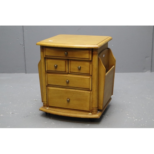 561 - Wooden Magazine Rack Bedside Table Unit Approx 18