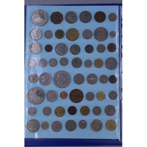 176 - A Folder Containing Approx 200 UK and Worldwide Coins