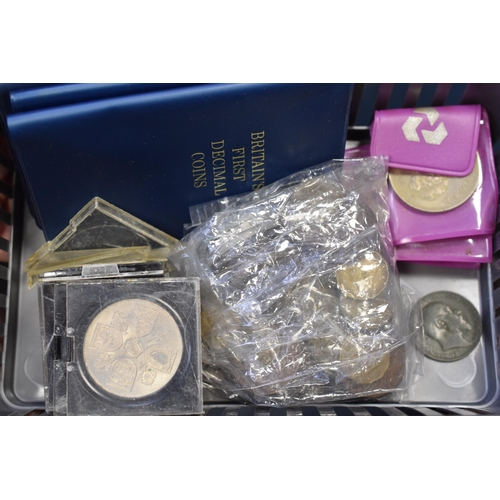 178 - A Selection of Collectable UK Coins To Include Various Commemorative Crowns, Britain's First Decimal... 