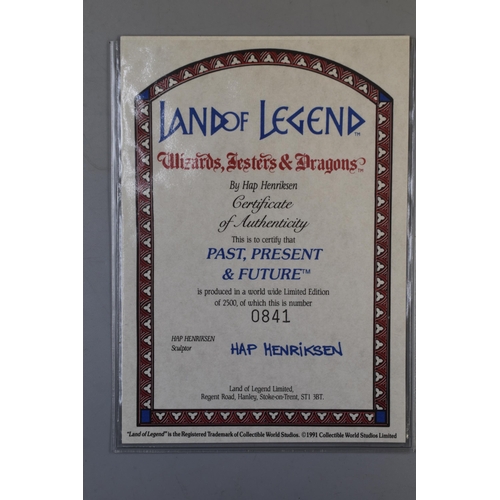 182 - Boxed Limited Edition Land of Legend Statue Past Present and Future 841/2500 complete with Certifica... 